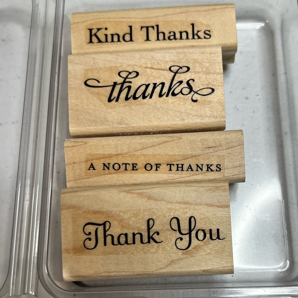 Stampin up thank you kindly wooden stamp set